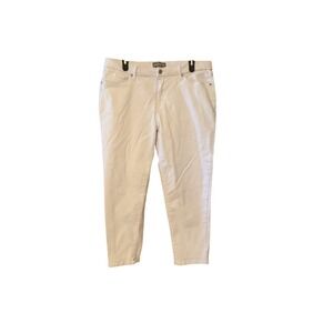 Falls Creek Womens‎ Size 14 white Capri Pants Cropped Casual Denim Jeans